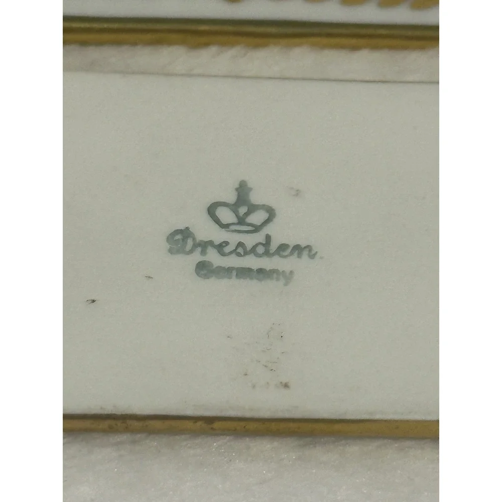 antique‎ vintage dresden porcelain Name Plates Lot Of 3